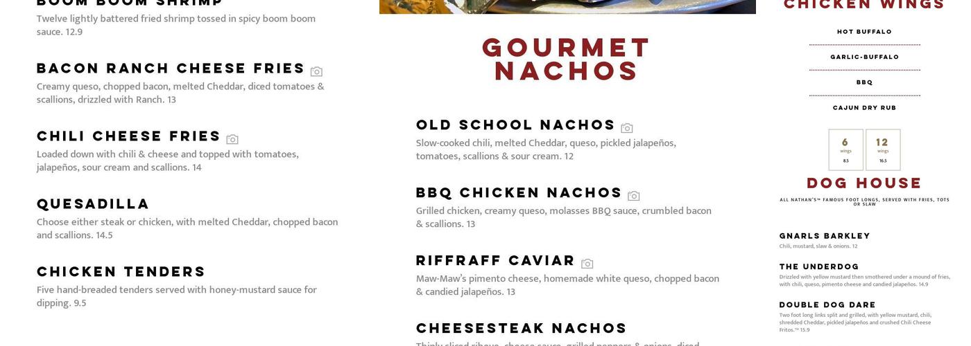 Angell Bros. Bar + Grill Menu