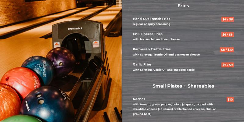 Big Z's at Lake Placid Lanes Menu