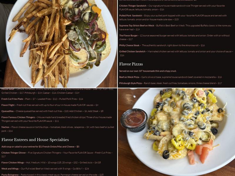 Flavor Restaurant and Bar Menu