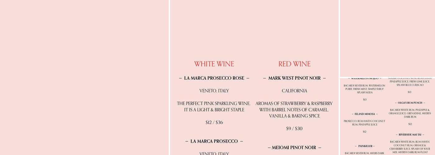 Riverside Grille Menu