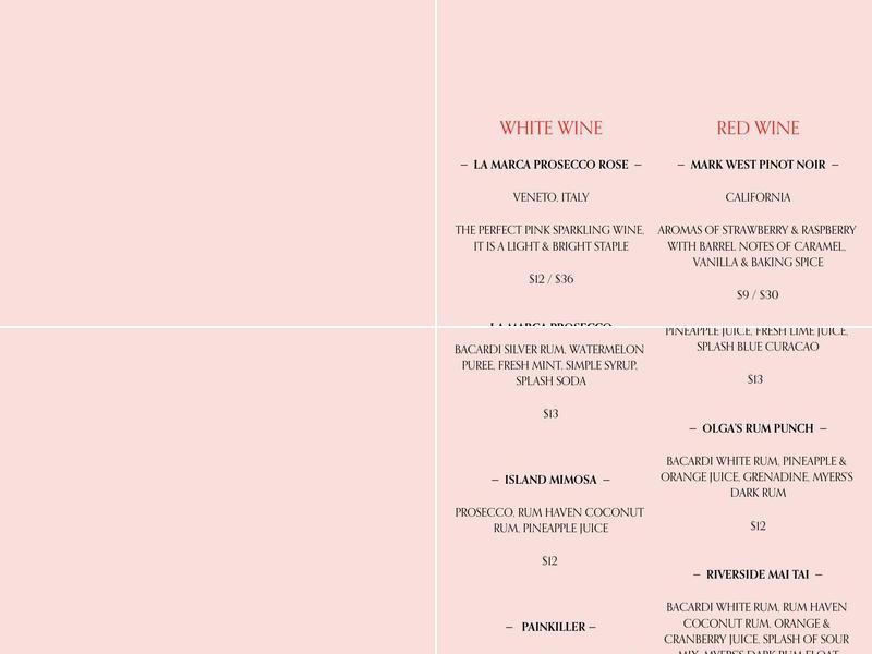 Riverside Grille Menu