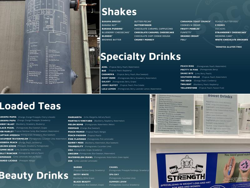 SOCO Nutrition Menu