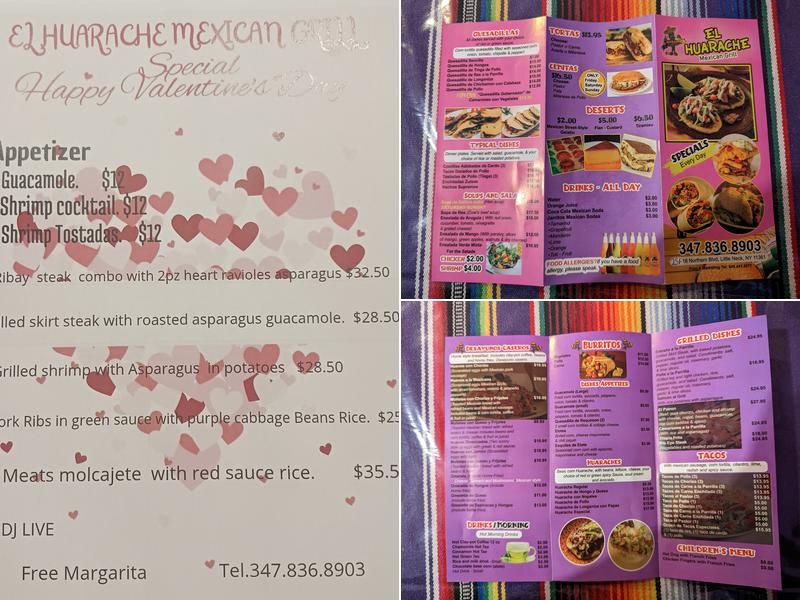 El Huaraches Menu