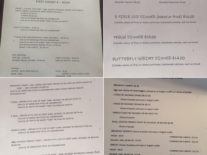 Wille's SideTracked Bar & Grill Menu