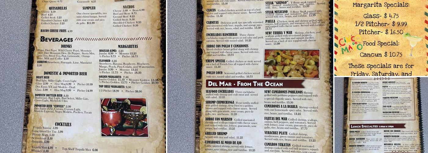 El Rancho Menu