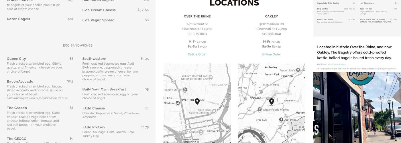 The Bagelry Menu