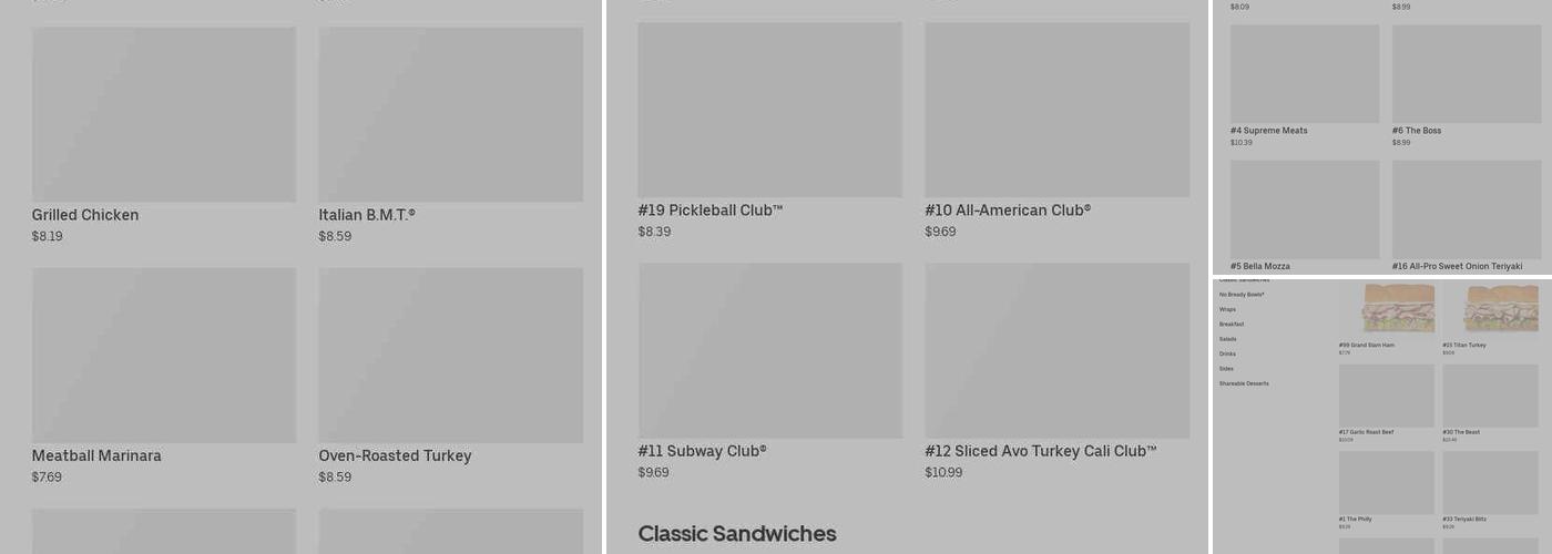Subway Menu
