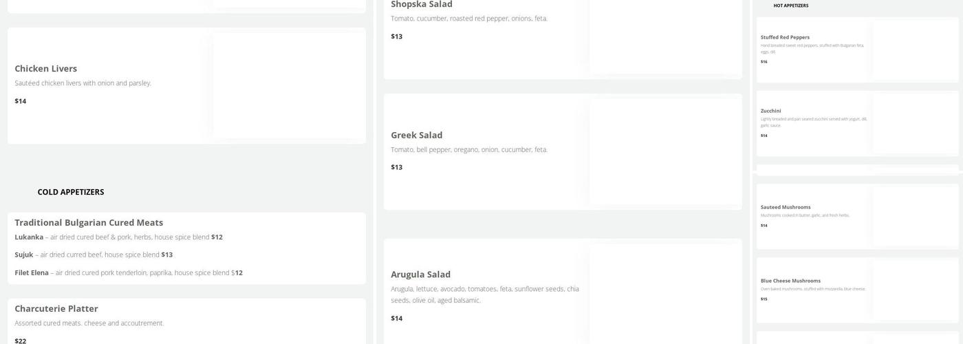 BESO Restaurant Menu