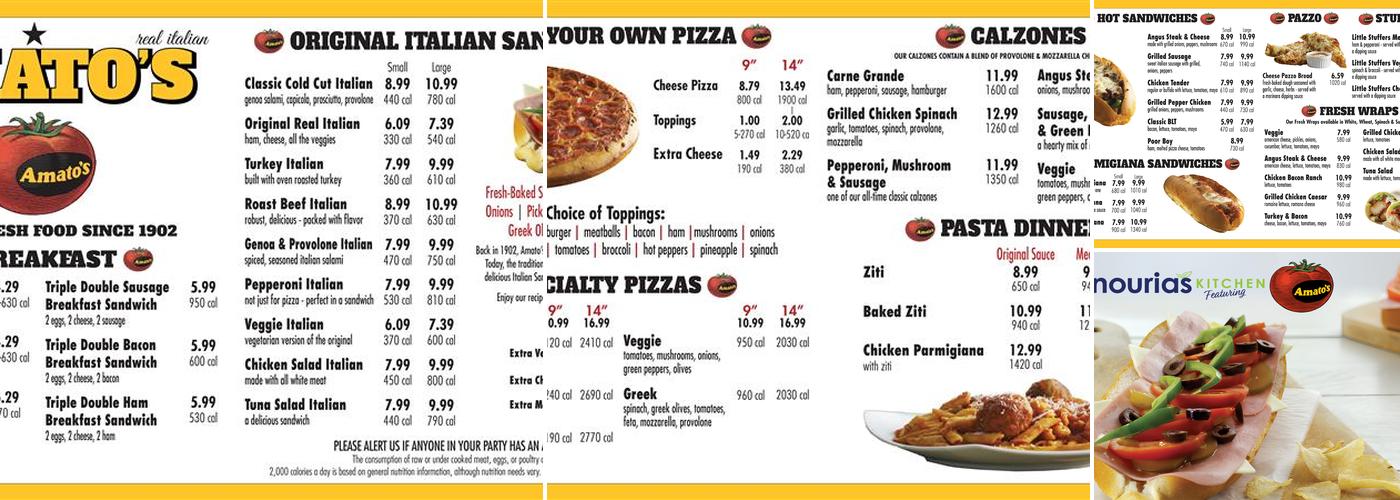 Amato’s Sandwich Shop Menu
