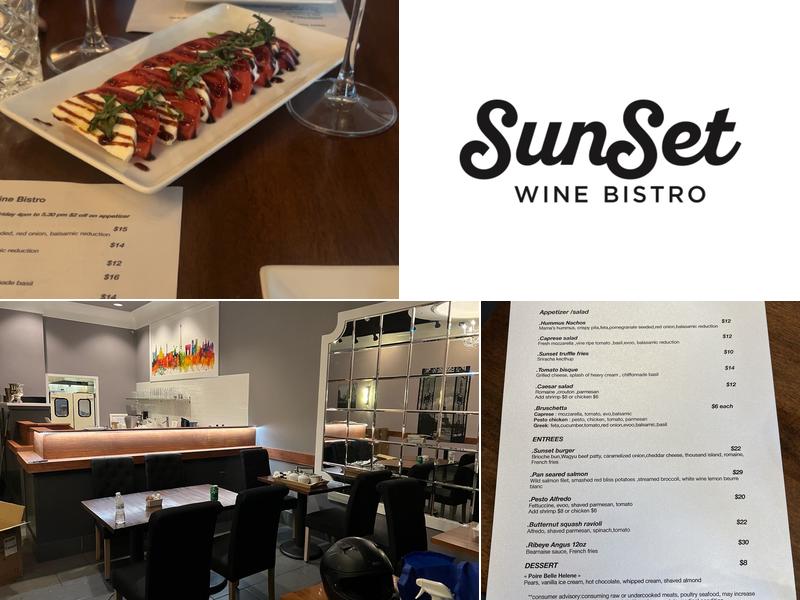 sunset wine bistro restaurant Menu