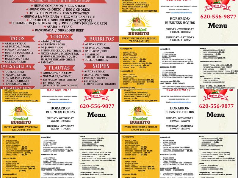 Laura's Kitchen Menu