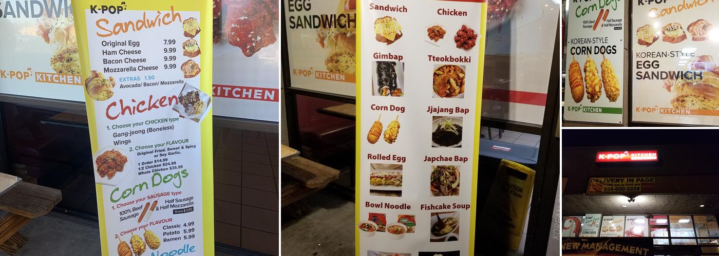 K-POP Kitchen Menu