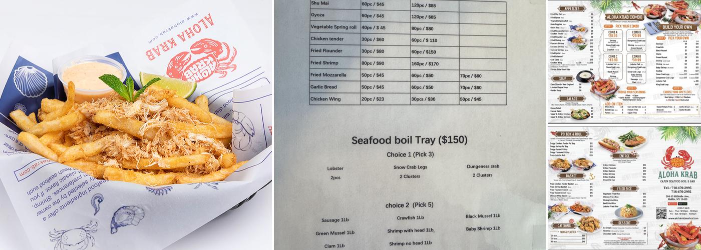 Aloha Krab Cajun Seafood & Bar Menu