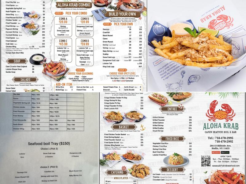 Aloha Krab Cajun Seafood & Bar Menu