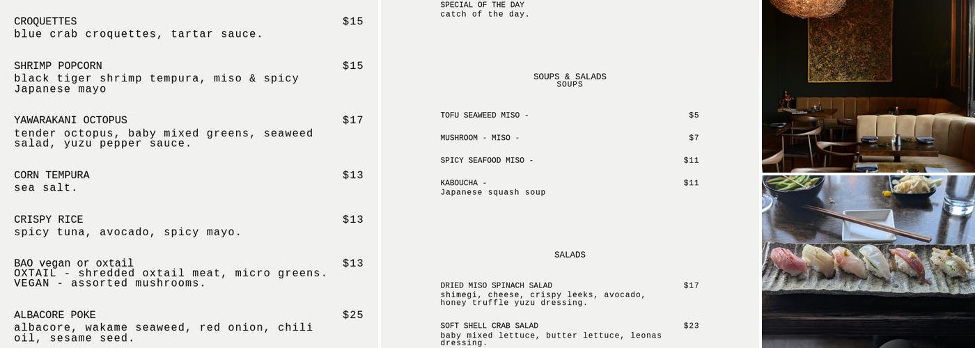 Leona's Sushi House Menu