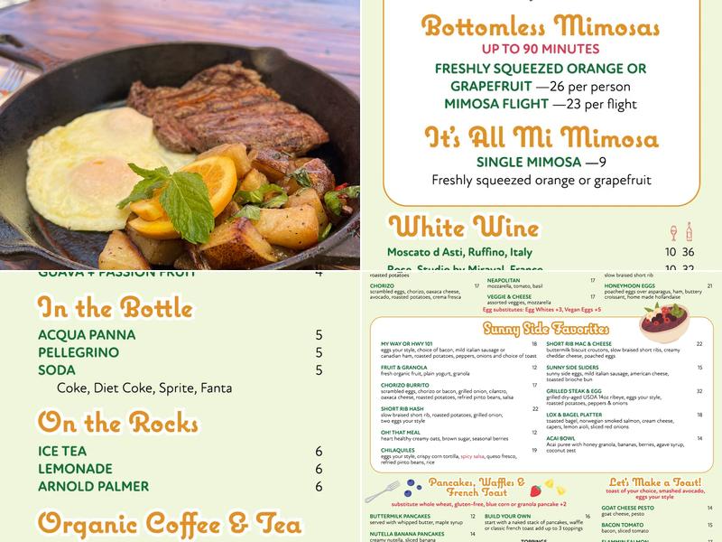 Sunny Side Solana Menu