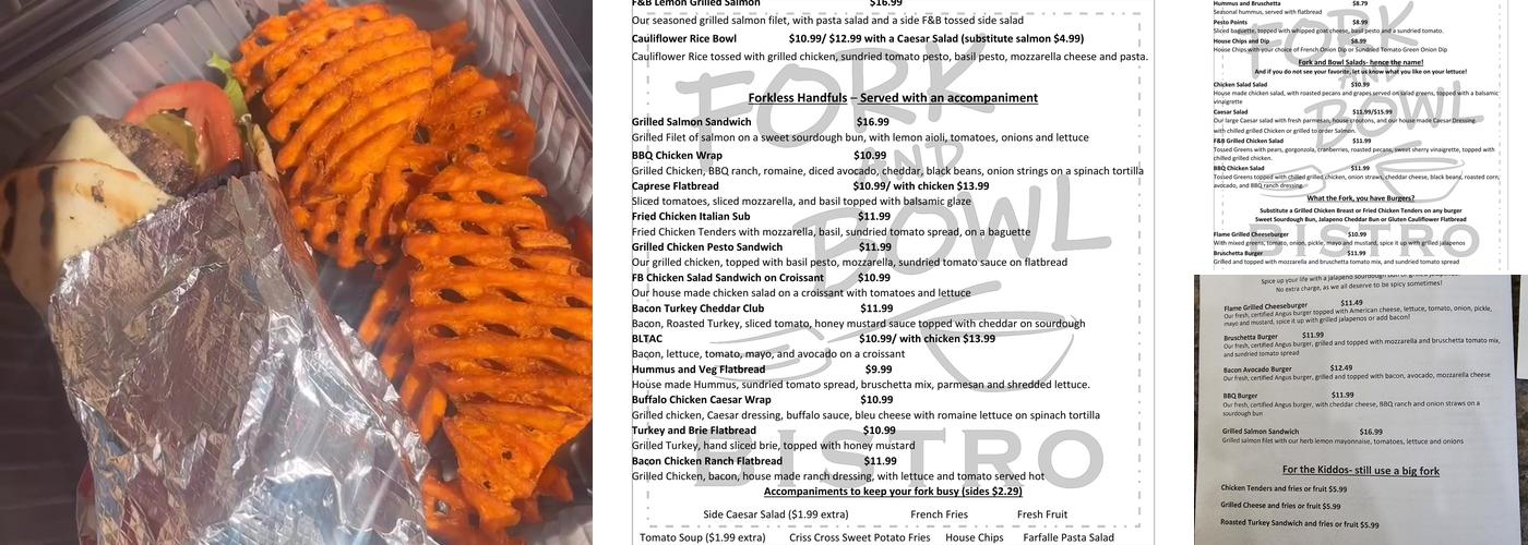 Fork & Bowl American Bistro Menu