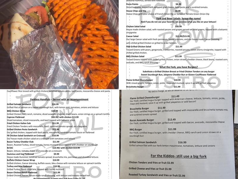 Fork & Bowl American Bistro Menu