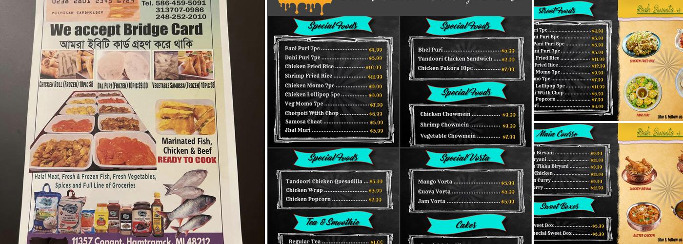 Rosh Sweets & Cafe Menu