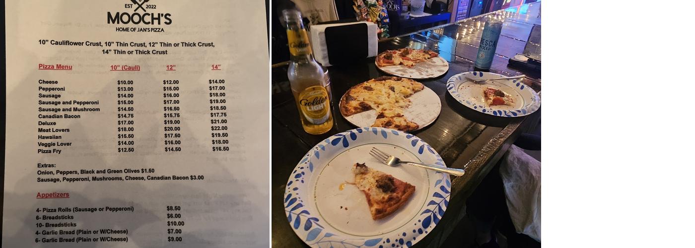 Mooch's Pizzeria- Home of Jan’s Pizza Menu