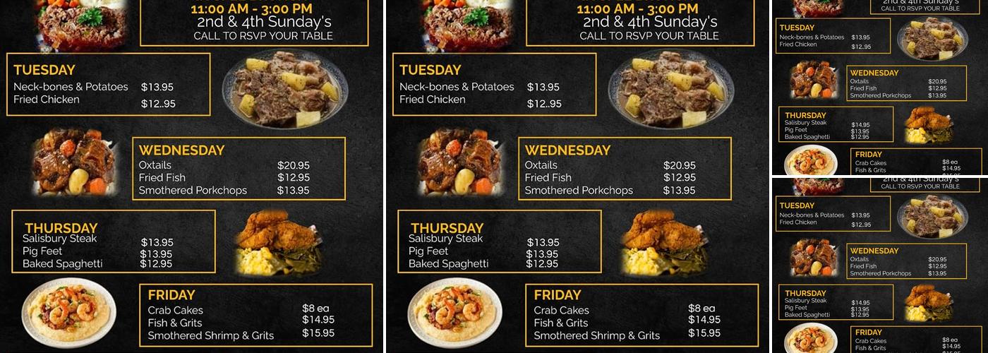 The linq Restaurant and lounge Menu