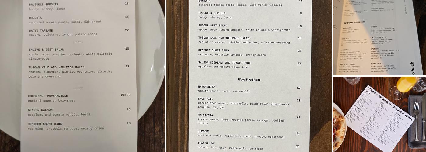 Back to Back Menu