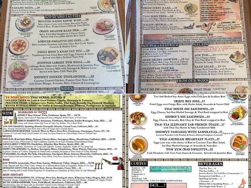 Thai Diner Menu