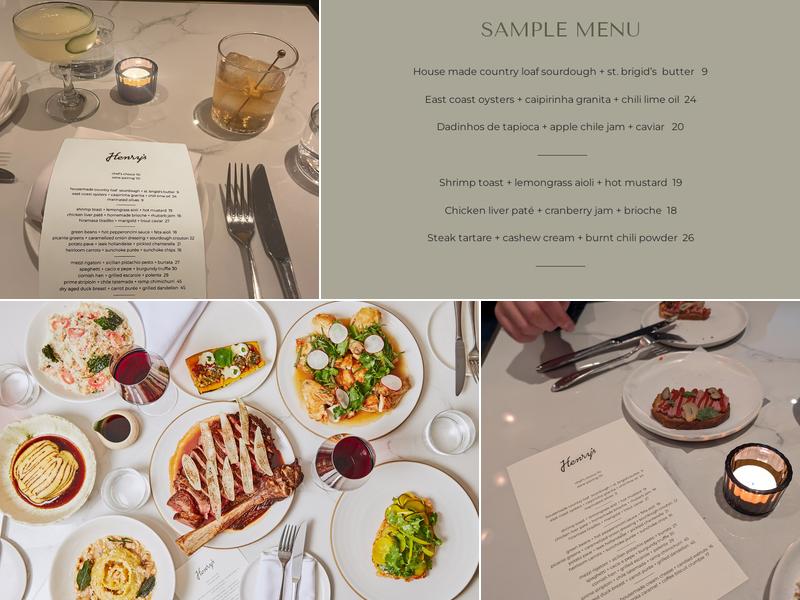Henry's Restaurant & Wine Bar Menu