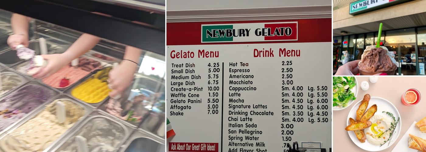 Newbury Gelato Menu