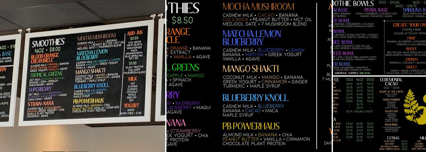 The Fern AK Menu