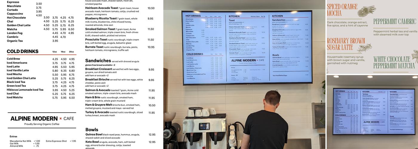 Alpine Modern Cafe Menu