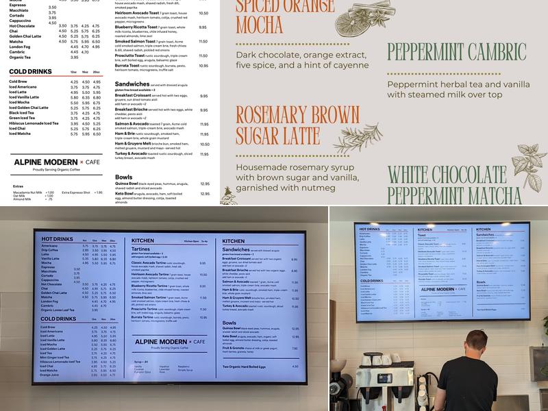Alpine Modern Cafe Menu