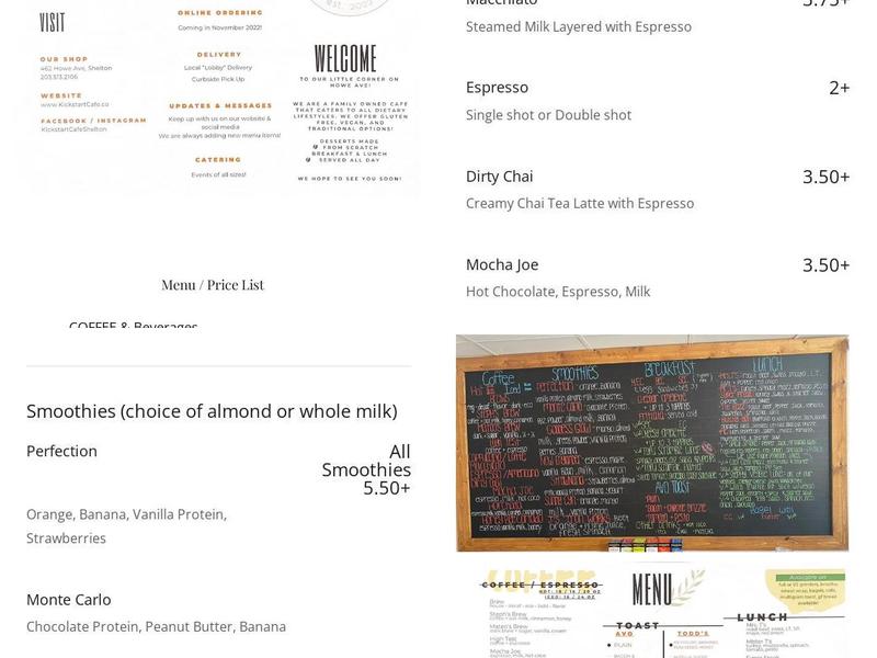 Kickstart Cafe Menu