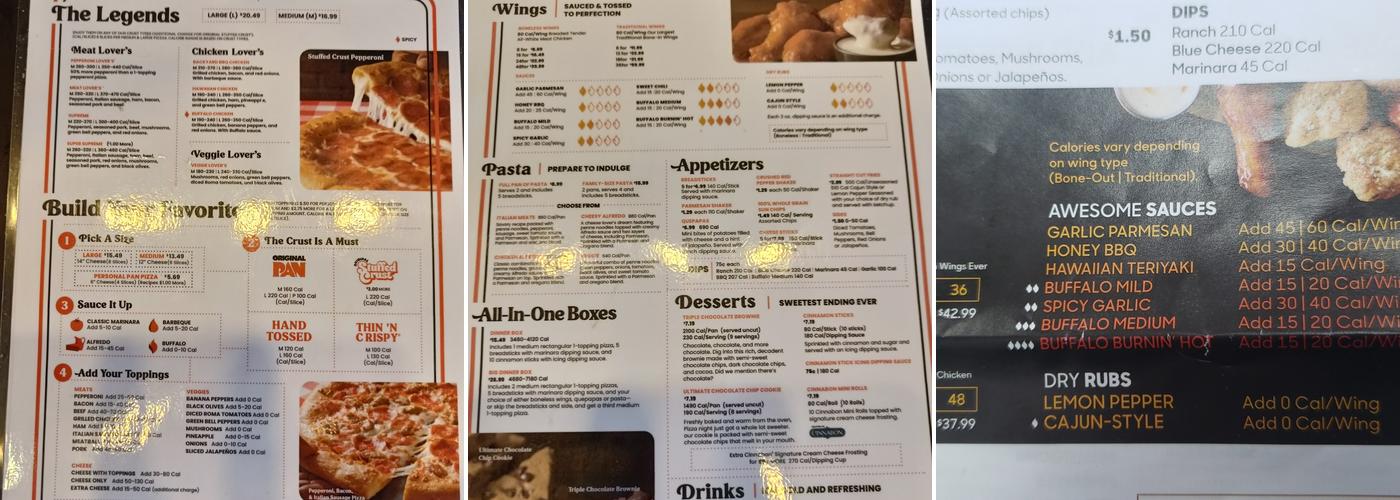 Pizza Hut Menu
