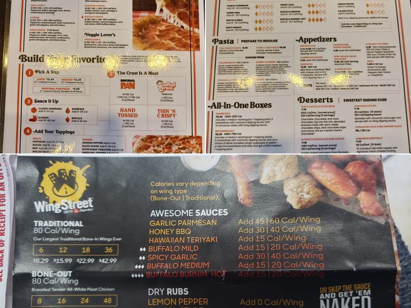 Pizza Hut Menu