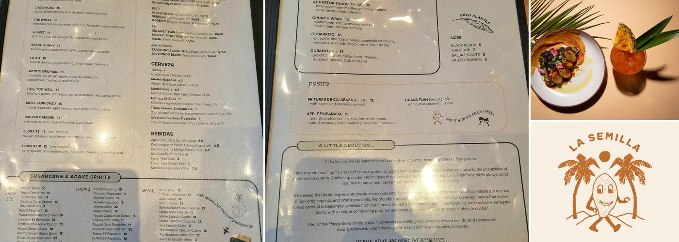 La Semilla Menu