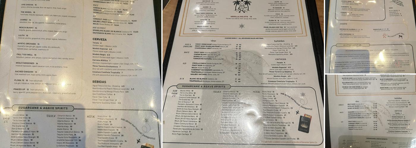 La Semilla Menu