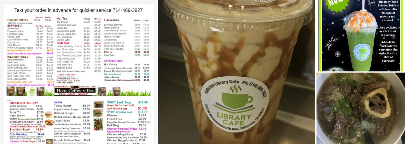Fullerton Library Cafe Menu