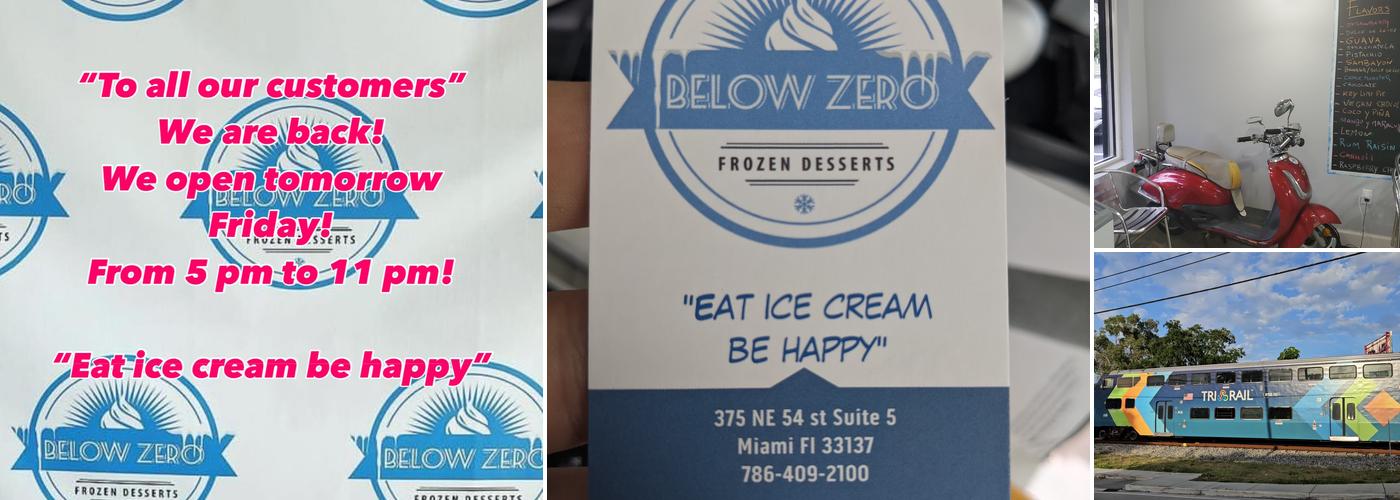 Below zero Miami Menu