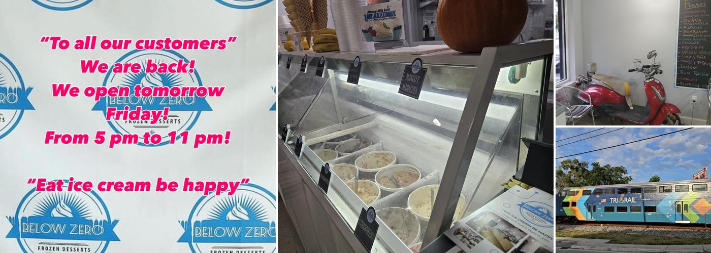 Below zero Miami Menu