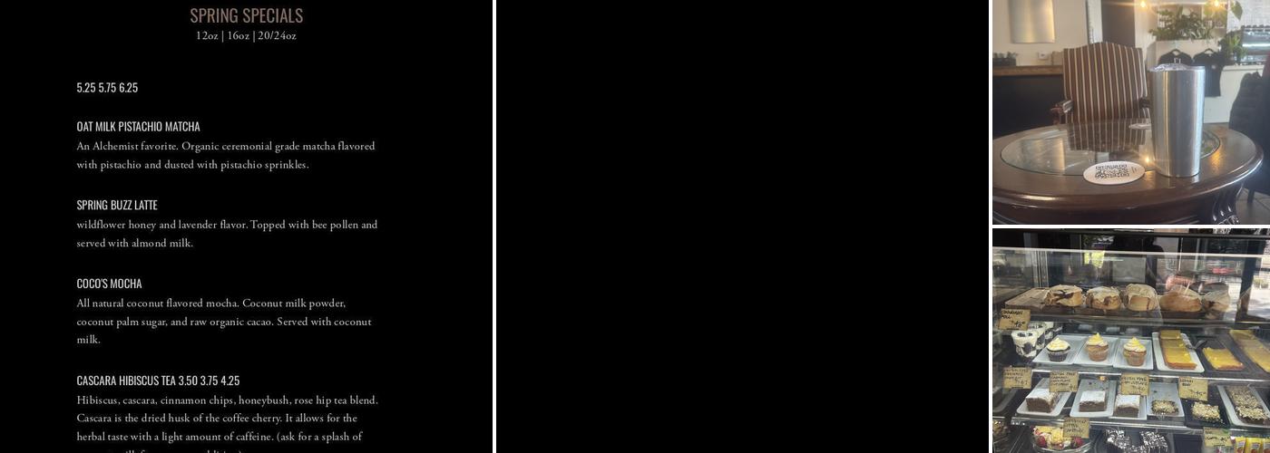 Eagle Coffee and Bakery Menu