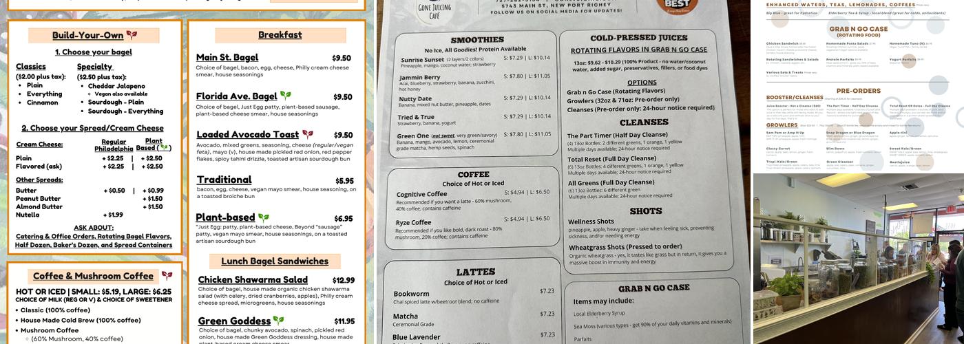Gone Juicing Cafe Menu
