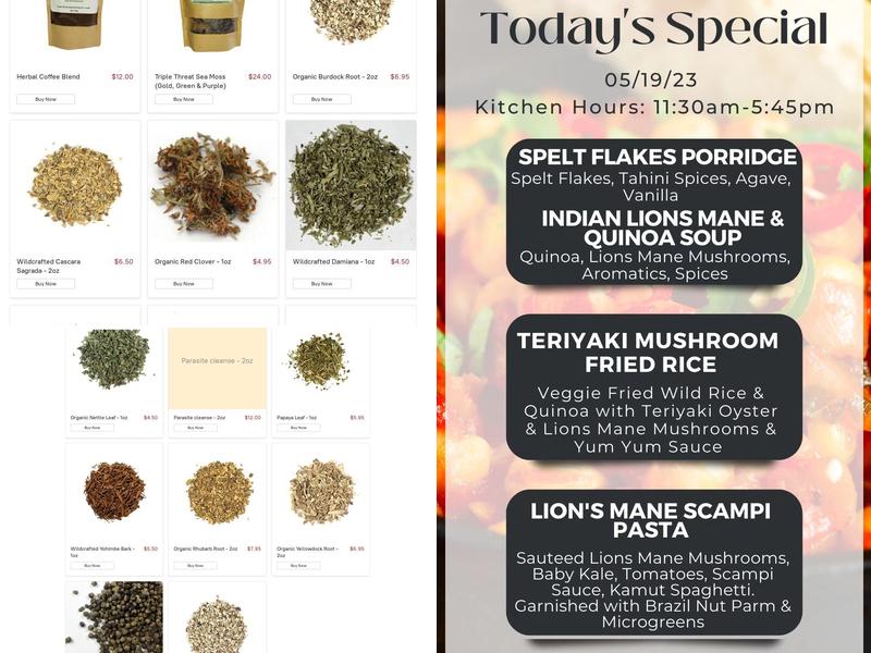 New Legacy Vegans Menu