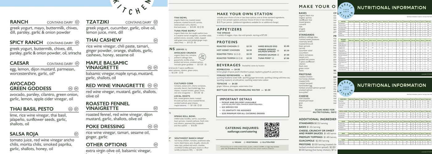 Forage Kitchen Menu