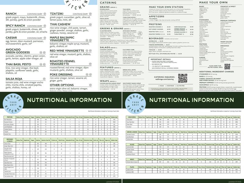 Forage Kitchen Menu