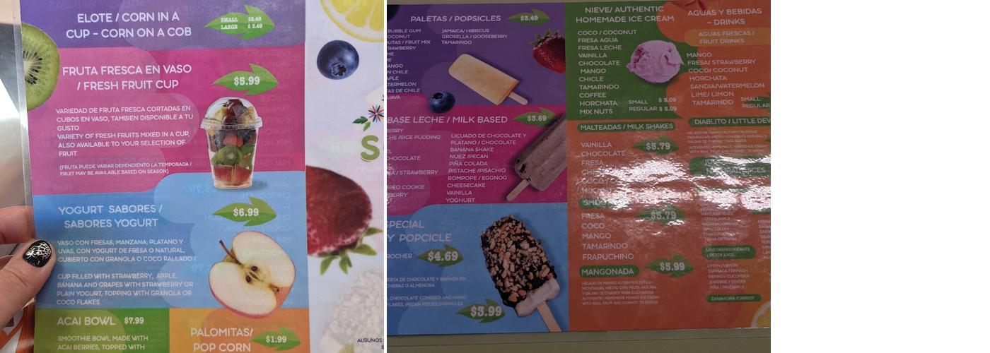 Sabores Menu