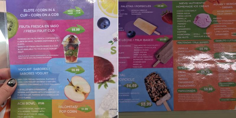Sabores Menu