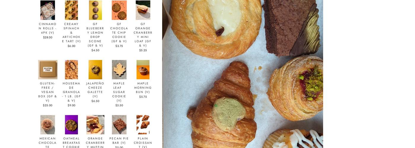 SPLIT Bakehouse Menu