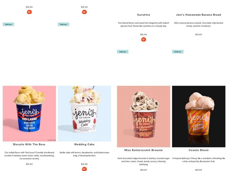 Jeni's Splendid Ice Creams Menu