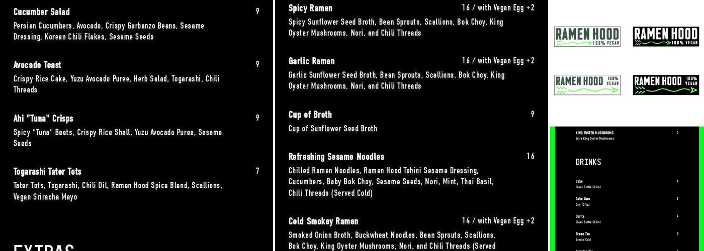 Ramen Hood Menu